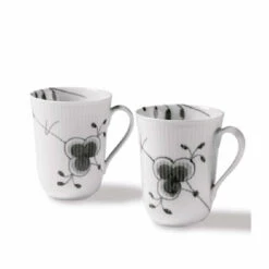 Royal Copenhagen Sort Mega Riflet Krus 2 Stk. 33 Cl