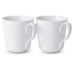 Royal Copenhagen Hvid Riflet Krus 2 Stk. 28 Cl