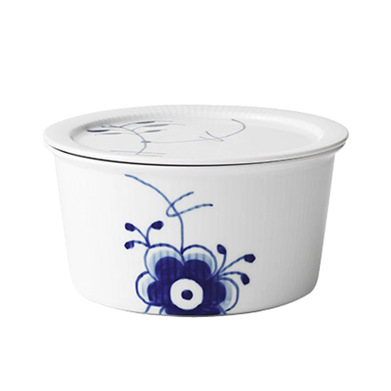 Royal Copenhagen Blå Mega Riflet Skål Med Låg 100 Cl 1 Royal Copenhagen Blå Mega Riflet Skål Med Låg 100 Cl