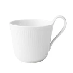 Royal Copenhagen Hvid Riflet Højhankskop 33 Cl