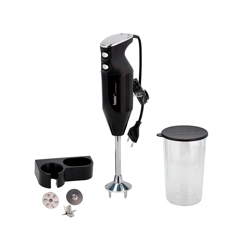 Bamix Stavblender Maestro 160 Watt Sort + Karklude Strik 3 Stk 25x25 Cm Grå 1 Bamix Stavblender Maestro 160 Watt Sort + Karklude Strik 3 Stk 25x25 Cm Grå
